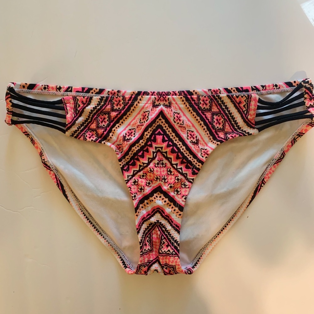 Pink and Black Aztec Pattern Bikini Bottoms